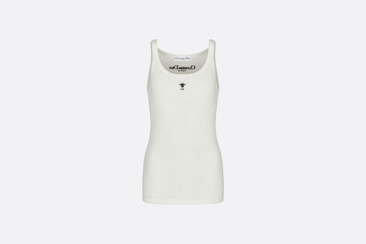 Tank Top • White Ribbed Cotton Jersey