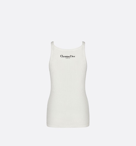 Tank Top • White Ribbed Cotton Jersey