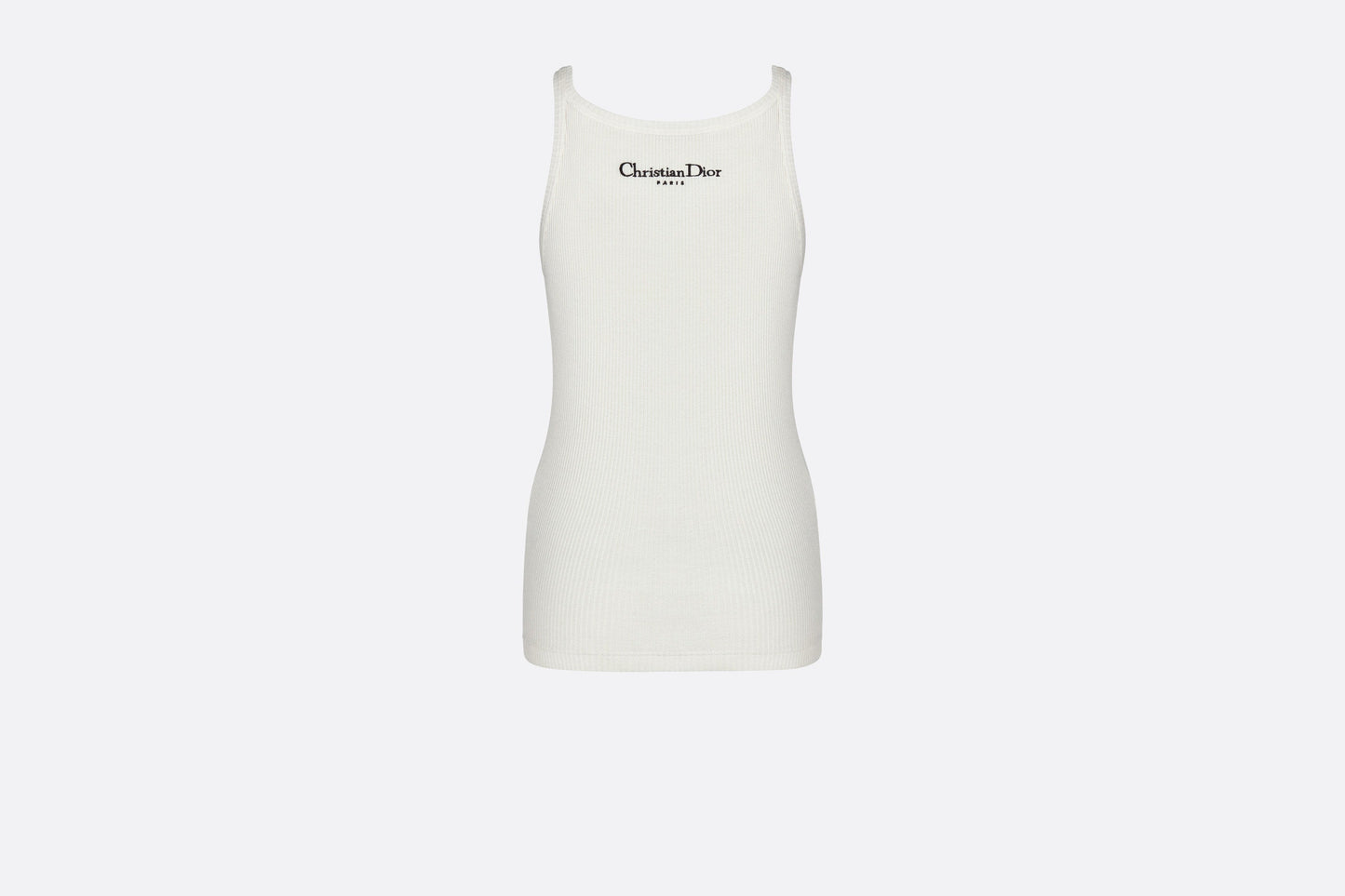 Tank Top • White Ribbed Cotton Jersey