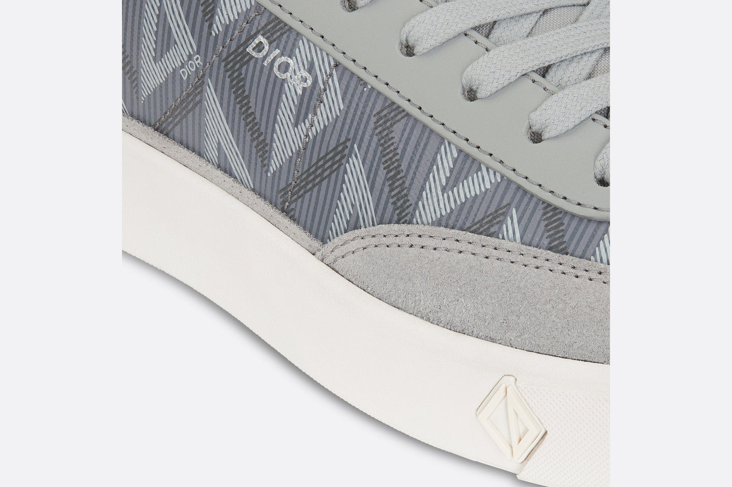 B101 Sneaker • Dior Gray CD Diamond Canvas, Smooth Calfskin and Nubuck