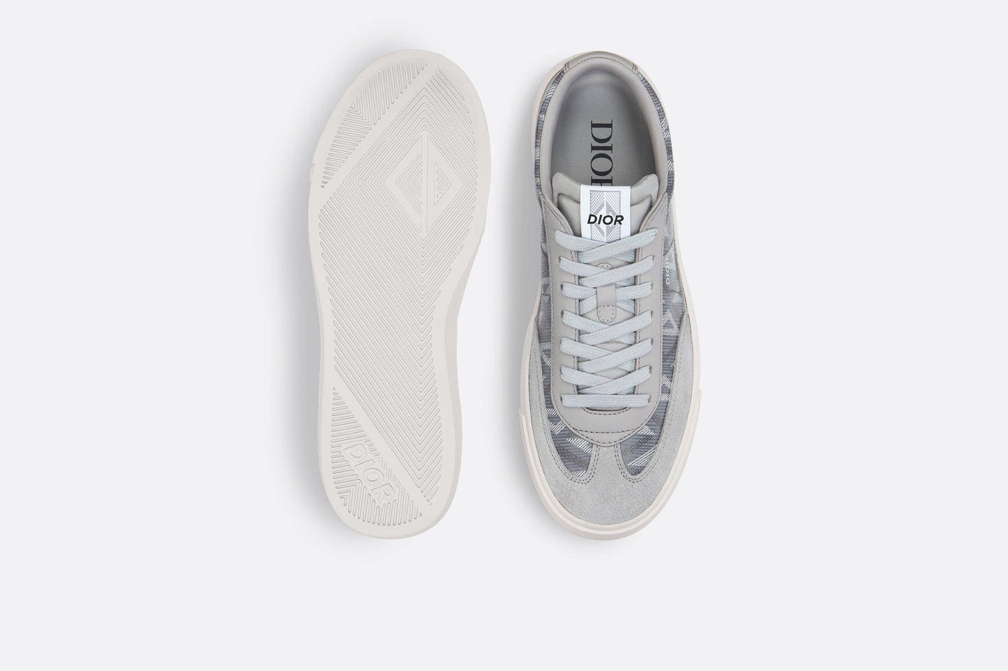 B101 Sneaker • Dior Gray CD Diamond Canvas, Smooth Calfskin and Nubuck