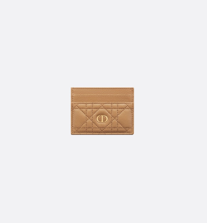Dior Caro Five-Slot Card Holder • Medium Tan Supple Cannage Calfskin