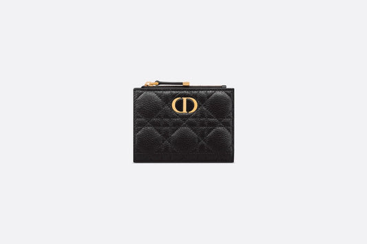 Dior Caro Dahlia Wallet • Black Supple Cannage Calfskin