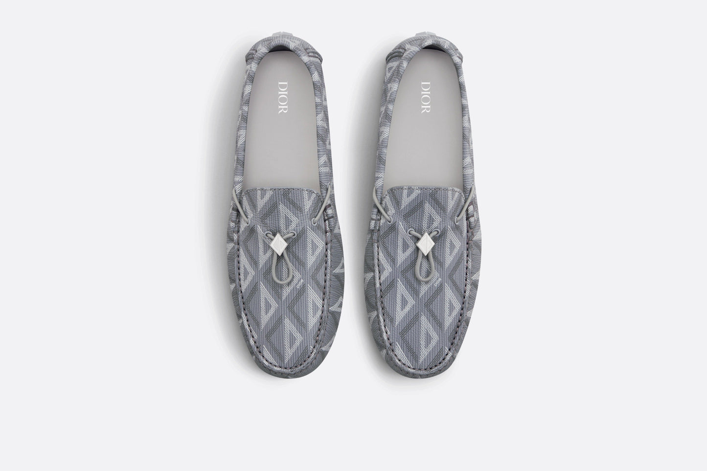 Loafer • Dior Gray Grained Leather with CD Diamond Motif