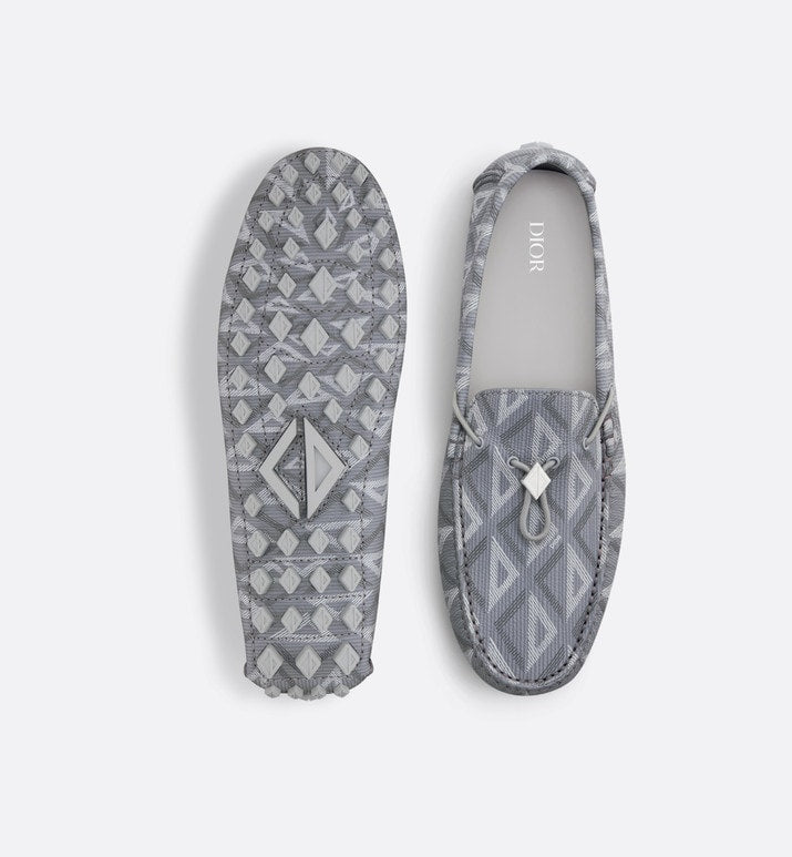 Loafer • Dior Gray Grained Leather with CD Diamond Motif
