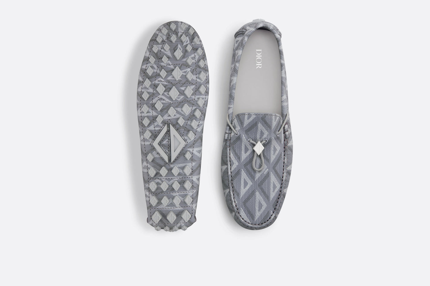 Loafer • Dior Gray Grained Leather with CD Diamond Motif