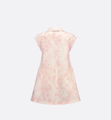 Kid's Straight-Cut Dress • Pink Cotton Gabardine with Faded Ivory Lily of the Valley Print