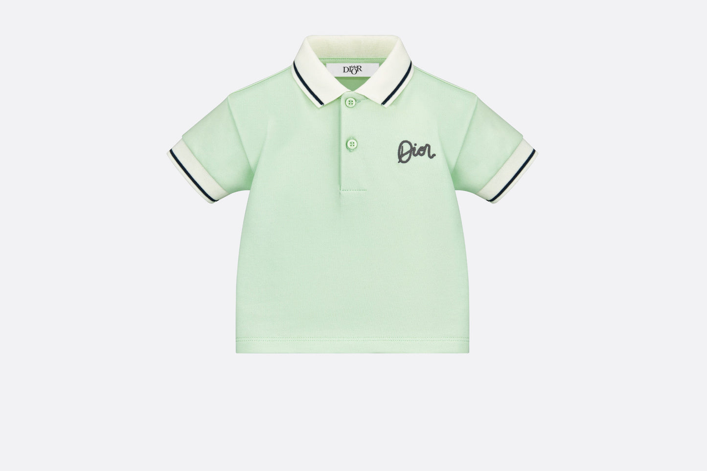 Baby Polo Shirt • Mint Green Cotton Fleece