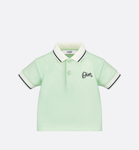 Baby Polo Shirt • Mint Green Cotton Fleece