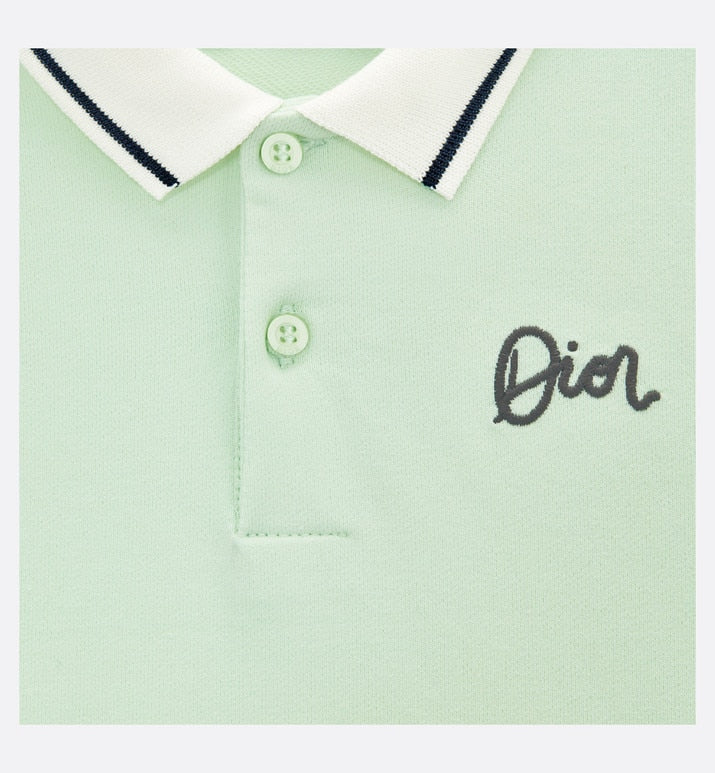 Baby Polo Shirt • Mint Green Cotton Fleece