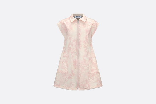 Kid's Straight-Cut Dress • Pink Cotton Gabardine with Faded Ivory Lily of the Valley Print