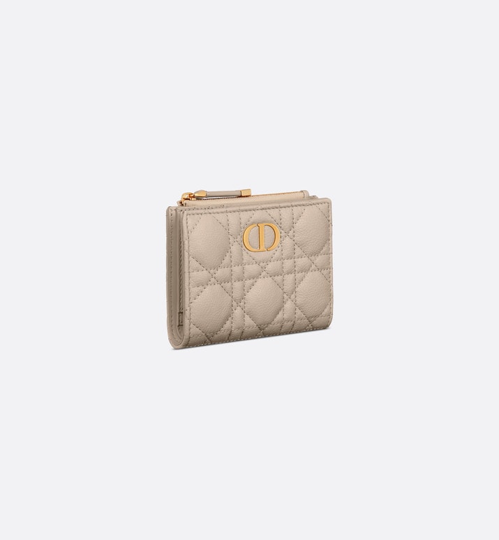 Dior Caro Dahlia Wallet • Sand-Colored Supple Cannage Calfskin