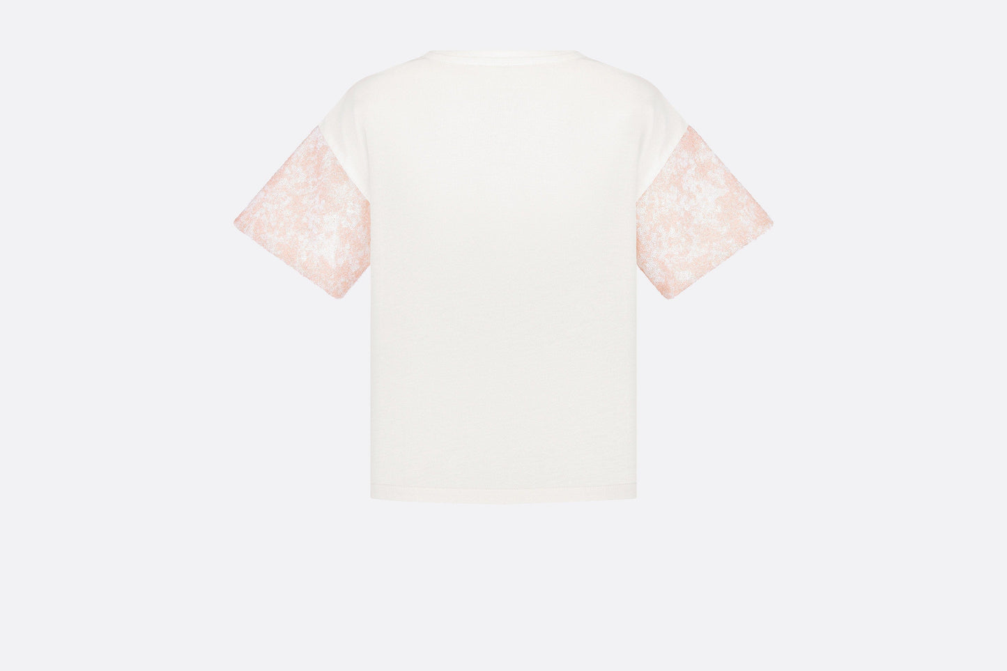 Kid's T-Shirt • Ivory Cotton Jersey and Sequin-Embroidered Tulle with Pink and Ivory Lily of the Valley Print