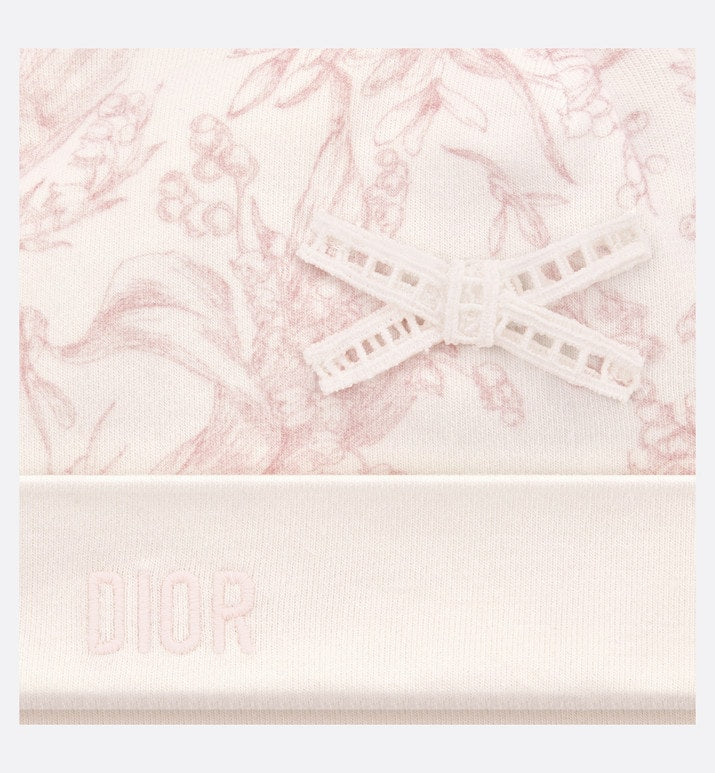 Newborn Gift Set • Ivory Cotton Interlock with Pink Lily of the Valley Print