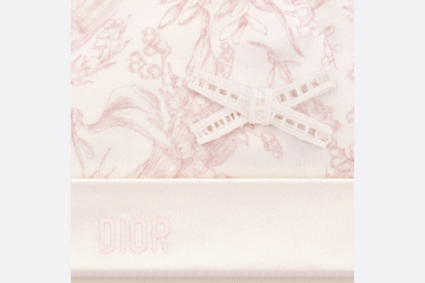 Newborn Gift Set • Ivory Cotton Interlock with Pink Lily of the Valley Print