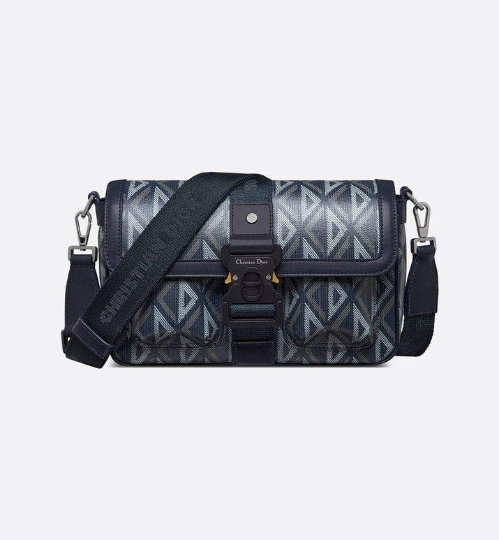 Dior Hit The Road Bag with Strap • Navy Blue CD Diamond Canvas