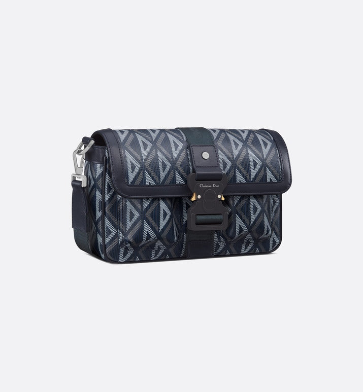 Dior Hit The Road Bag with Strap • Navy Blue CD Diamond Canvas
