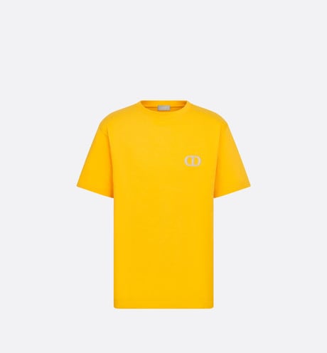 CD Icon Relaxed-Fit T-Shirt • Yellow Cotton Jersey