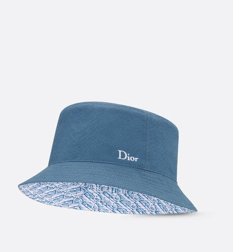 Reversible Dior Oblique Bucket Hat • Blue Cotton Canvas