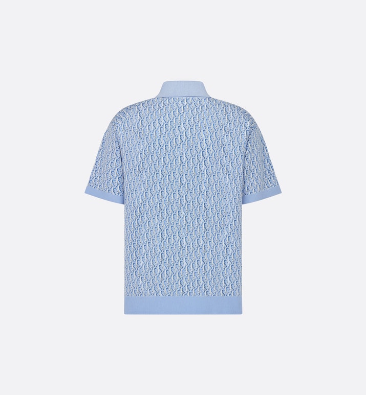 Dior Oblique Polo Shirt • Blue Cotton Jacquard