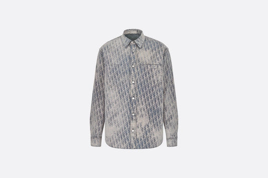 Dior Oblique Overshirt • Gray and Gold-Tone Cotton-Blend Twill