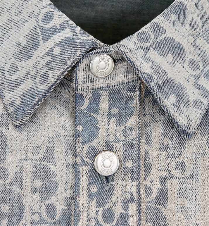 Dior Oblique Overshirt • Gray and Gold-Tone Cotton-Blend Twill