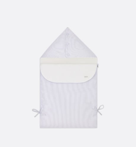 Sleeping Bag • Ivory Cotton Interlock and Poplin with Gray Stripes