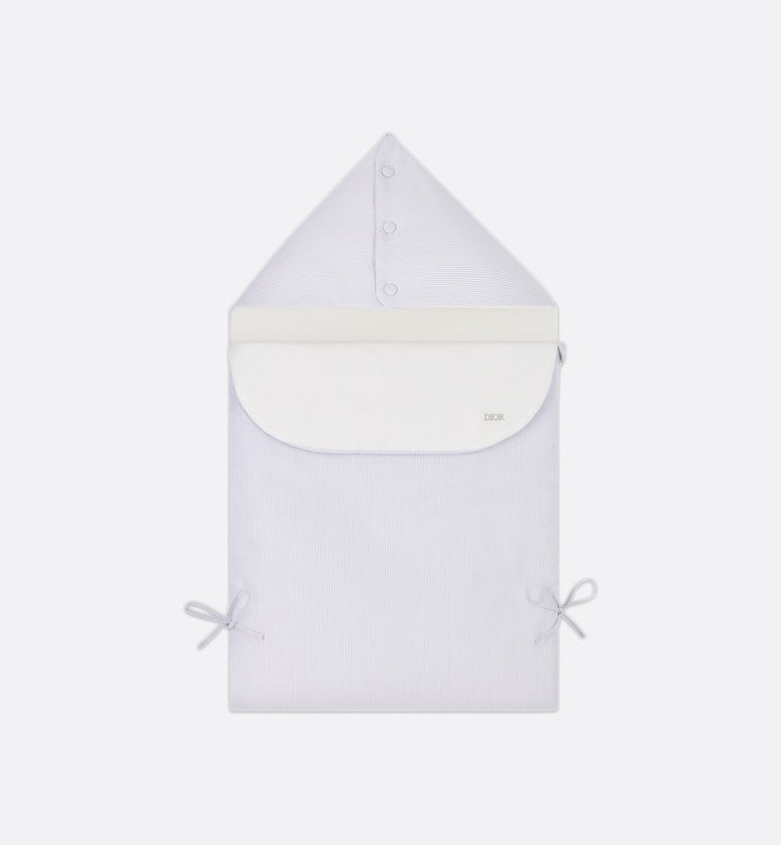 Sleeping Bag • Ivory Cotton Interlock and Poplin with Gray Stripes