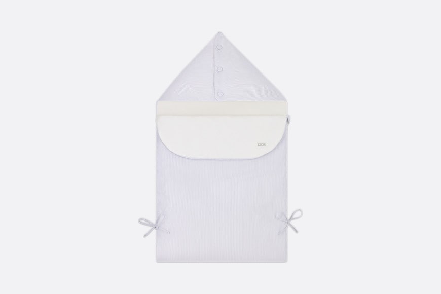 Sleeping Bag • Ivory Cotton Interlock and Poplin with Gray Stripes