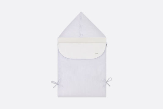 Sleeping Bag • Ivory Cotton Interlock and Poplin with Gray Stripes