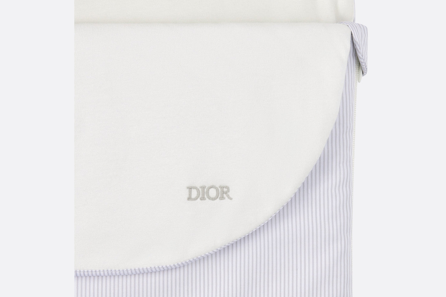 Sleeping Bag • Ivory Cotton Interlock and Poplin with Gray Stripes