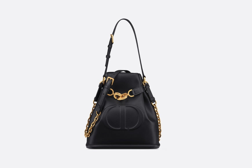 Medium C'est Dior Bag • Black CD-Embossed Calfskin