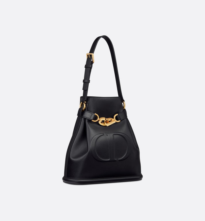 Medium C'est Dior Bag • Black CD-Embossed Calfskin