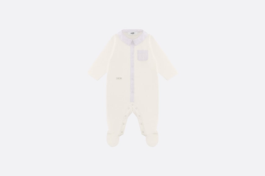 Newborn Gift Set • Ivory Cotton Interlock and Poplin with Gray Stripes