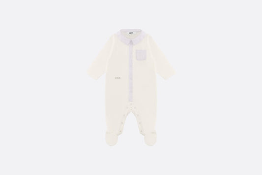 Newborn Gift Set • Ivory Cotton Interlock and Poplin with Gray Stripes