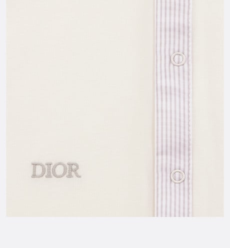 Newborn Gift Set • Ivory Cotton Interlock and Poplin with Gray Stripes