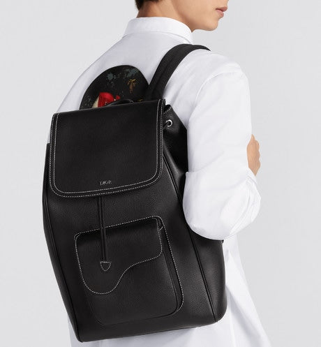 Saddle Backpack • Black Grained Calfskin