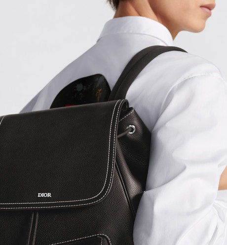 Saddle Backpack • Black Grained Calfskin