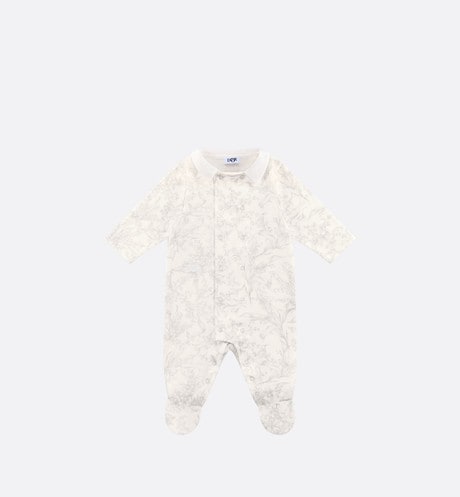 Newborn Gift Set • Ivory Cotton Interlock with Light Gray Lily of the Valley Print