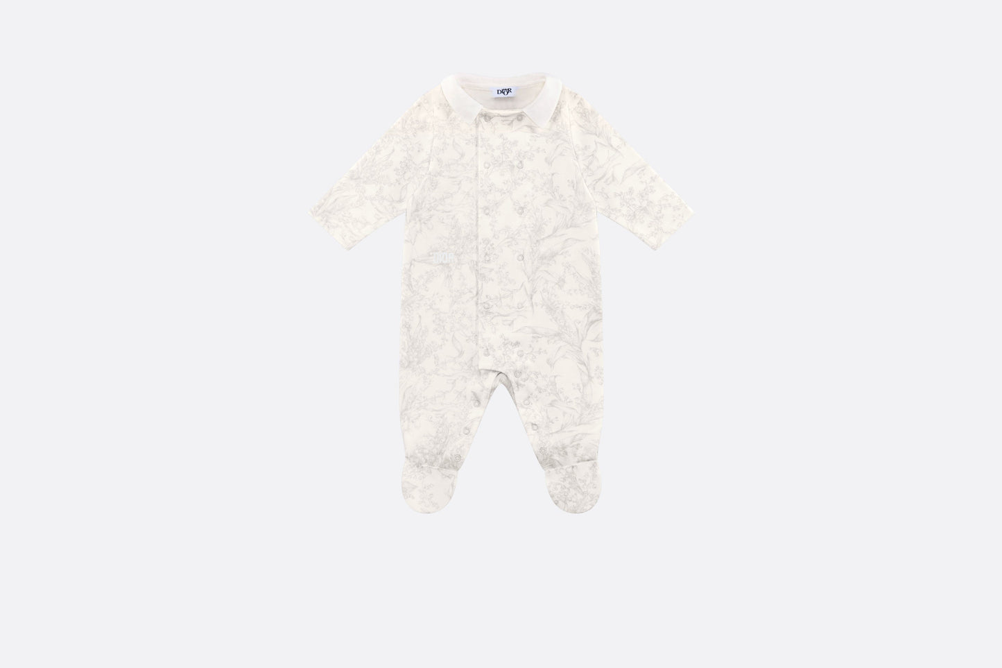 Newborn Gift Set • Ivory Cotton Interlock with Light Gray Lily of the Valley Print