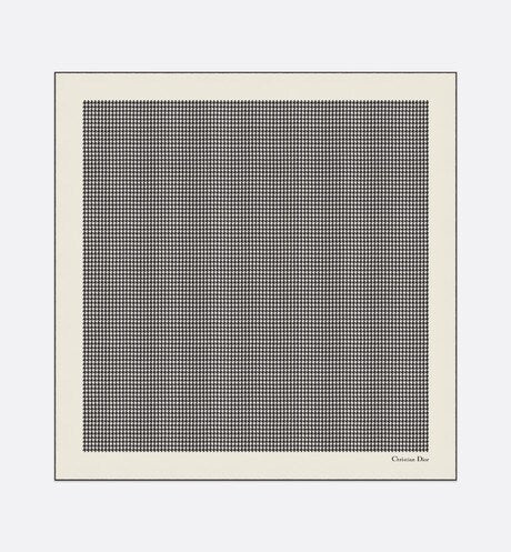 30 Montaigne 90 Square Scarf • Ivory and Black Silk Twill