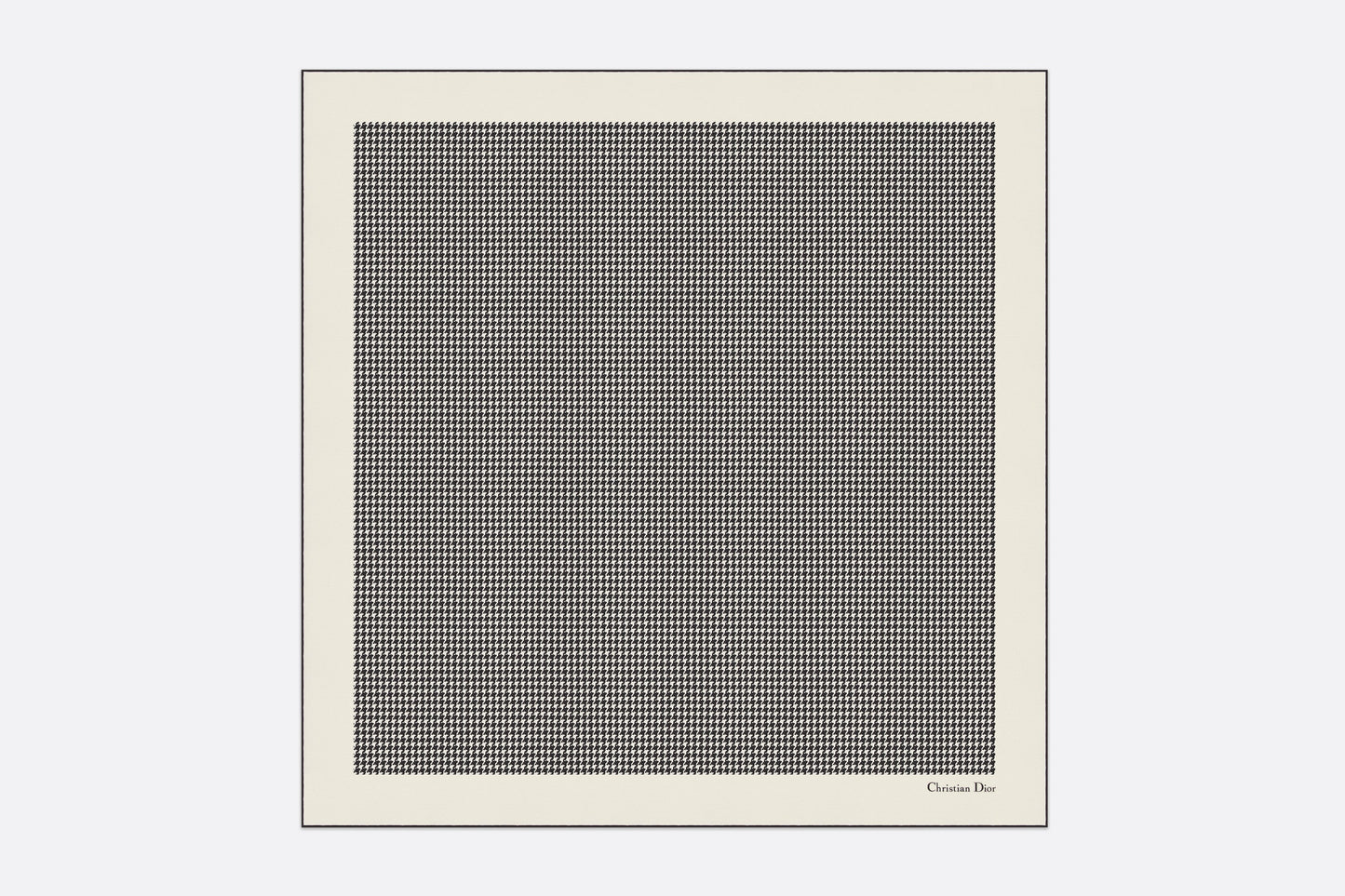 30 Montaigne 90 Square Scarf • Ivory and Black Silk Twill