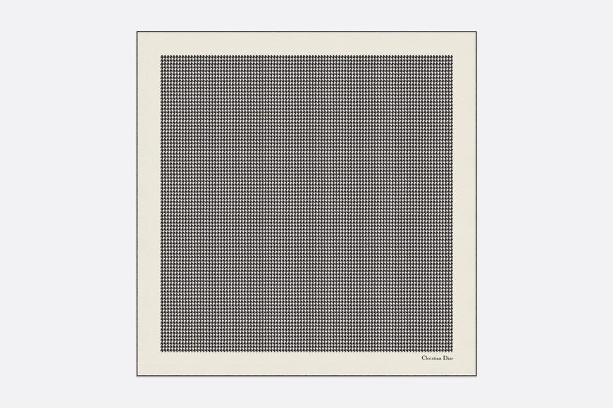 30 Montaigne 90 Square Scarf • Ivory and Black Silk Twill