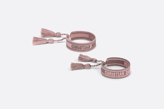 J'Adior Bracelet Set • Pink and Gray Cotton