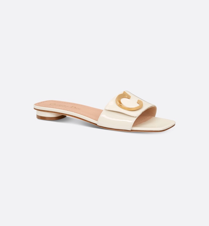 C'est Dior Slide • White Patent Calfskin