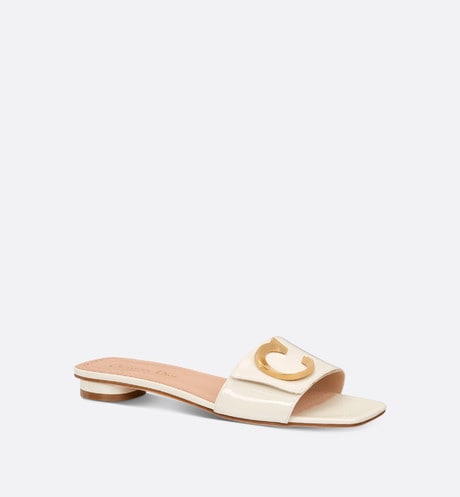 C'est Dior Slide • White Patent Calfskin