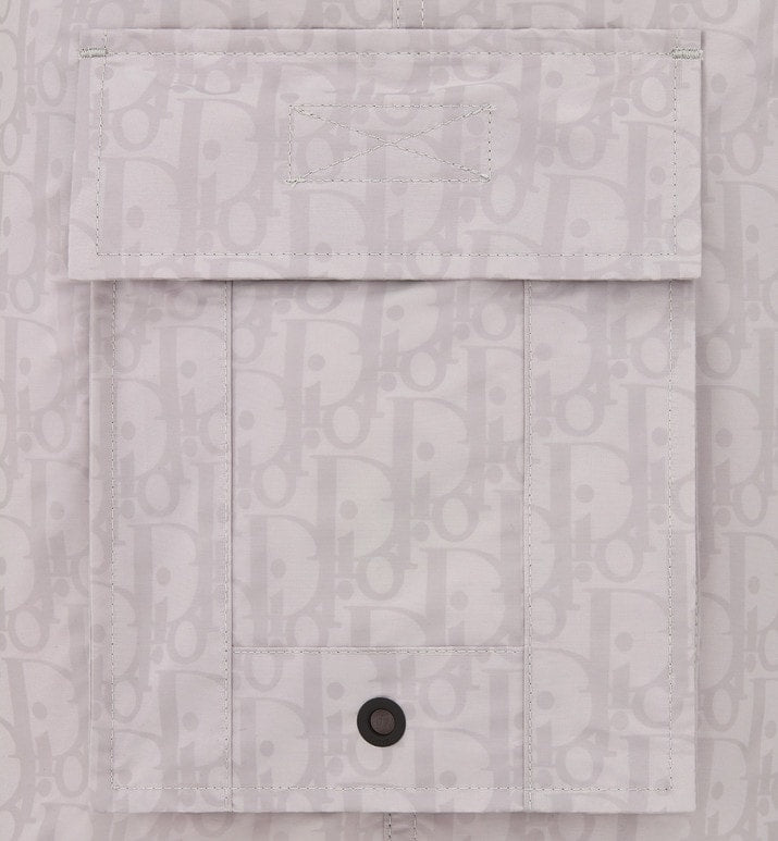 Dior Oblique Swim Shorts • Pearl-Colored Technical Fabric