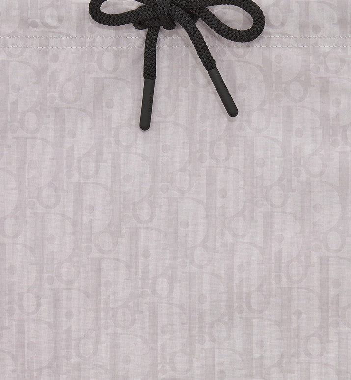 Dior Oblique Swim Shorts • Pearl-Colored Technical Fabric