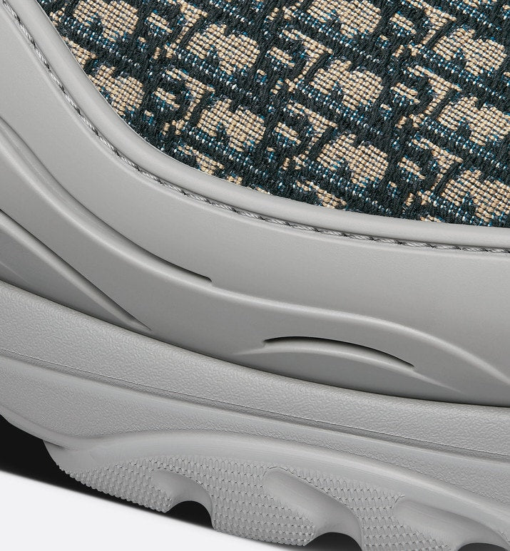 Dior H-Town Sandal • Gray Rubber with Beige and Black Dior Oblique Jacquard