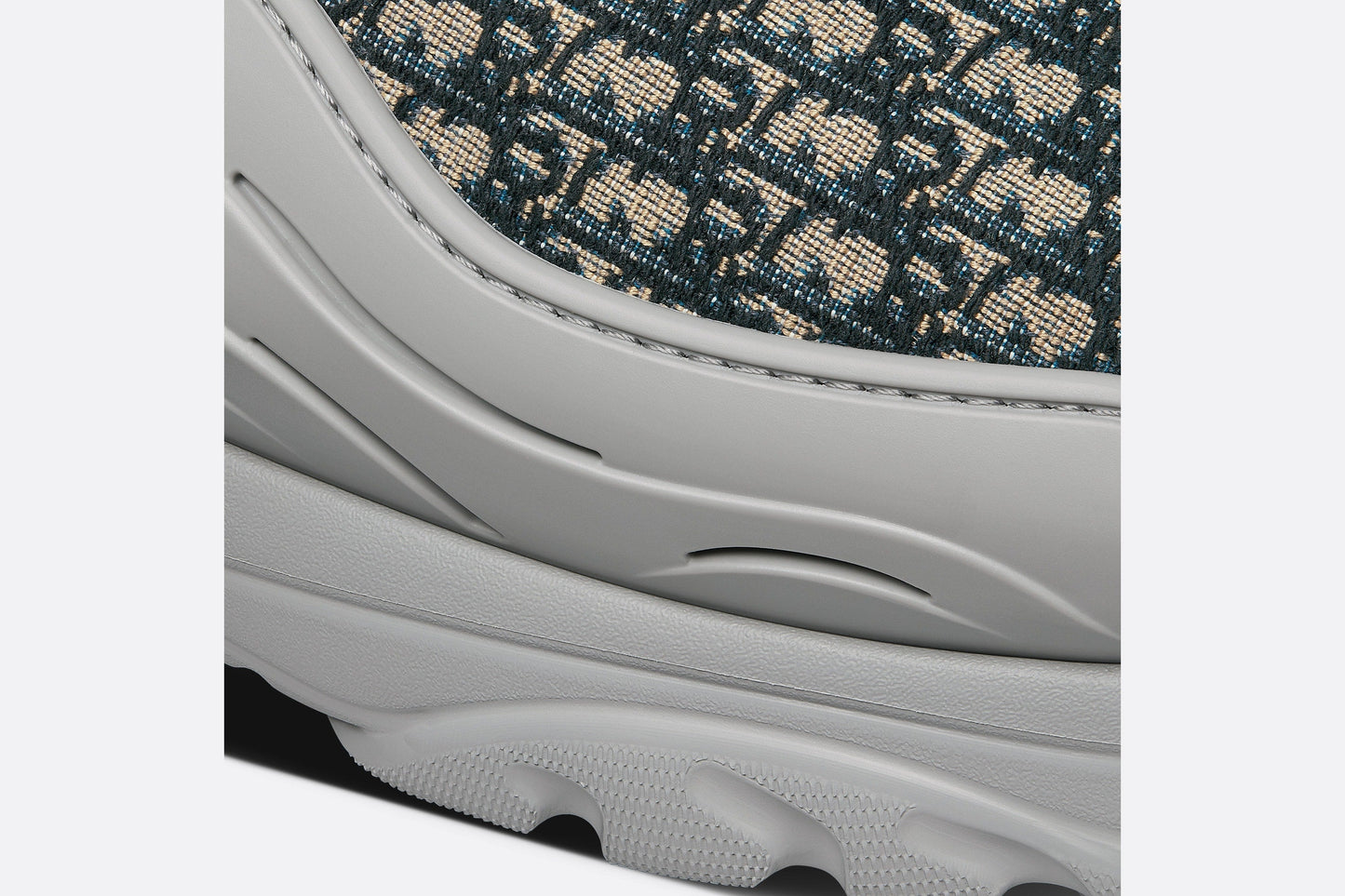 Dior H-Town Sandal • Gray Rubber with Beige and Black Dior Oblique Jacquard